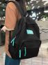 Letter Patch Detail Functional Backpack