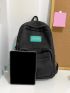 Letter Patch Detail Functional Backpack