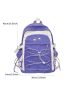 Two Tone Drawstring Decor Functional Backpack