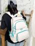 Letter Graphic Contrast Binding Functional Backpack
