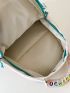 Letter Graphic Contrast Binding Functional Backpack