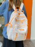 Letter Patch Detail Mesh Panel Functional Backpack