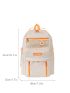 Letter Patch Detail Mesh Panel Functional Backpack
