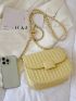 Mini Stitch Detail Flap Chain Saddle Bag