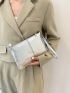 Metallic Stitch Detail Square Bag