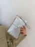 Metallic Stitch Detail Square Bag