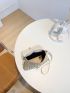 Metal Lock Flap Straw Bag