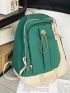 Drawstring Decor Two Tone Classic Backpack