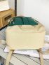 Drawstring Decor Two Tone Classic Backpack