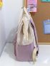 Slogan Embroidery Two Tone Functional Backpack