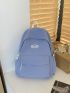 Patch Detail Functional Backpack Without Bag Charm