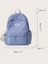 Patch Detail Functional Backpack Without Bag Charm