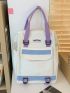 Patch Detail Buckle Decor Functional Backpack