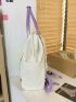 Patch Detail Buckle Decor Functional Backpack