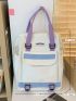 Patch Detail Buckle Decor Functional Backpack