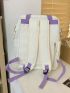 Patch Detail Buckle Decor Functional Backpack