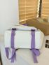 Patch Detail Buckle Decor Functional Backpack