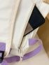 Patch Detail Buckle Decor Functional Backpack