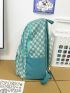 Checkered & Letter Graphic Functional Backpack