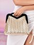 Contrast Binding Bucket Bag