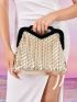 Contrast Binding Bucket Bag