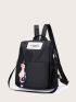 Cartoon Charm Backpack With Detachable Strap