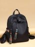 Letter Patch Pocket Front Backpack