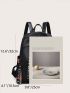 Letter Patch Pocket Front Backpack