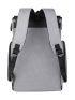 Letter Graphic Eyelet Buckle & Letter Patch Decor Flap Backpack