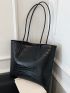 Crocodile Embossed Shoulder Tote Bag With Inner Pouch