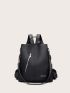 Metal Letter Decor Functional Backpack