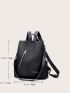 Metal Letter Decor Functional Backpack