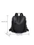 Litchi Embossed Zipper Front Functional Backpack