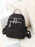 Two Tone Zipper Front Functional Backpack