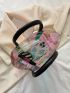 Holographic Double Handle Satchel Bag