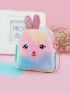 Tie Dye Cartoon Rabbit Design Fluffy Coin Purse