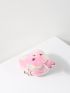 Tie Dye Cartoon Rabbit Design Fluffy Coin Purse