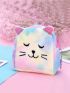 Tie Dye Cartoon Design Fuzzy Coin Purse