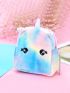 Tie Dye Cartoon Design Fuzzy Coin Purse
