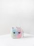 Tie Dye Cartoon Design Fuzzy Coin Purse