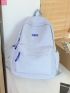Letter Patch Decor Drawstring Design Functional Backpack Without Bag Charm