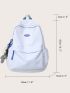 Letter Patch Decor Drawstring Design Functional Backpack Without Bag Charm