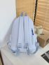 Letter Patch Decor Drawstring Design Functional Backpack Without Bag Charm