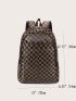 Checkered Pattern Chain Decor Functional Backpack