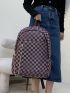 Checkered Pattern Chain Decor Functional Backpack