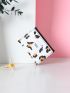 Leopard Pattern Letter Patch Decor Small Wallet