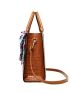 3pcs Crocodile Embossed Twilly Scarf Decor Tote Bag Set, Best Work Bag For Women