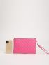 Quilted Clutch Bag With Wristlet