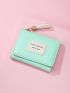 Patch Detail Tassel Decor Small Wallet