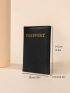 Letter Graphic Textured Passport Case